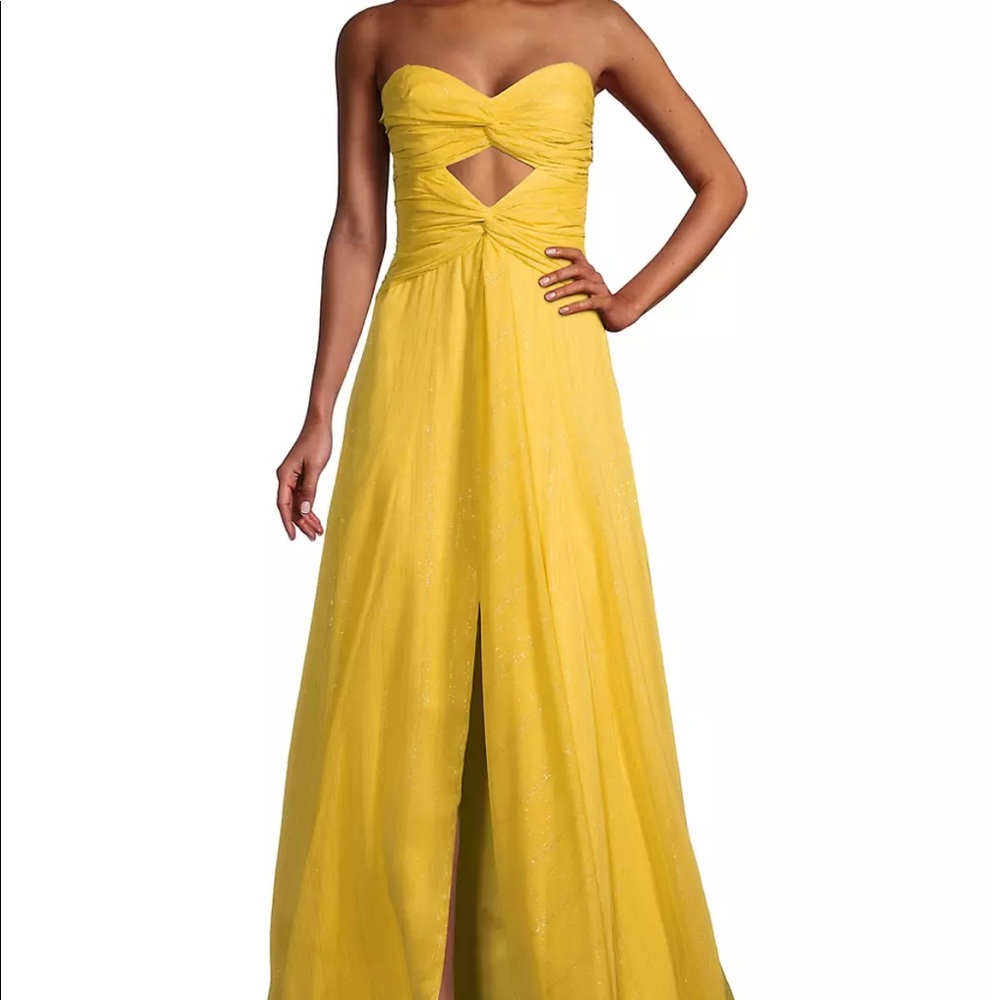 LIKELY Clea Gown in Tangerine (Yellow)